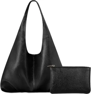 Hobo Bags Purses for Women Retro Soft Vegan Leather Slouchy Shoulder Bag Tote Clutch Handbags, with Coin Purse