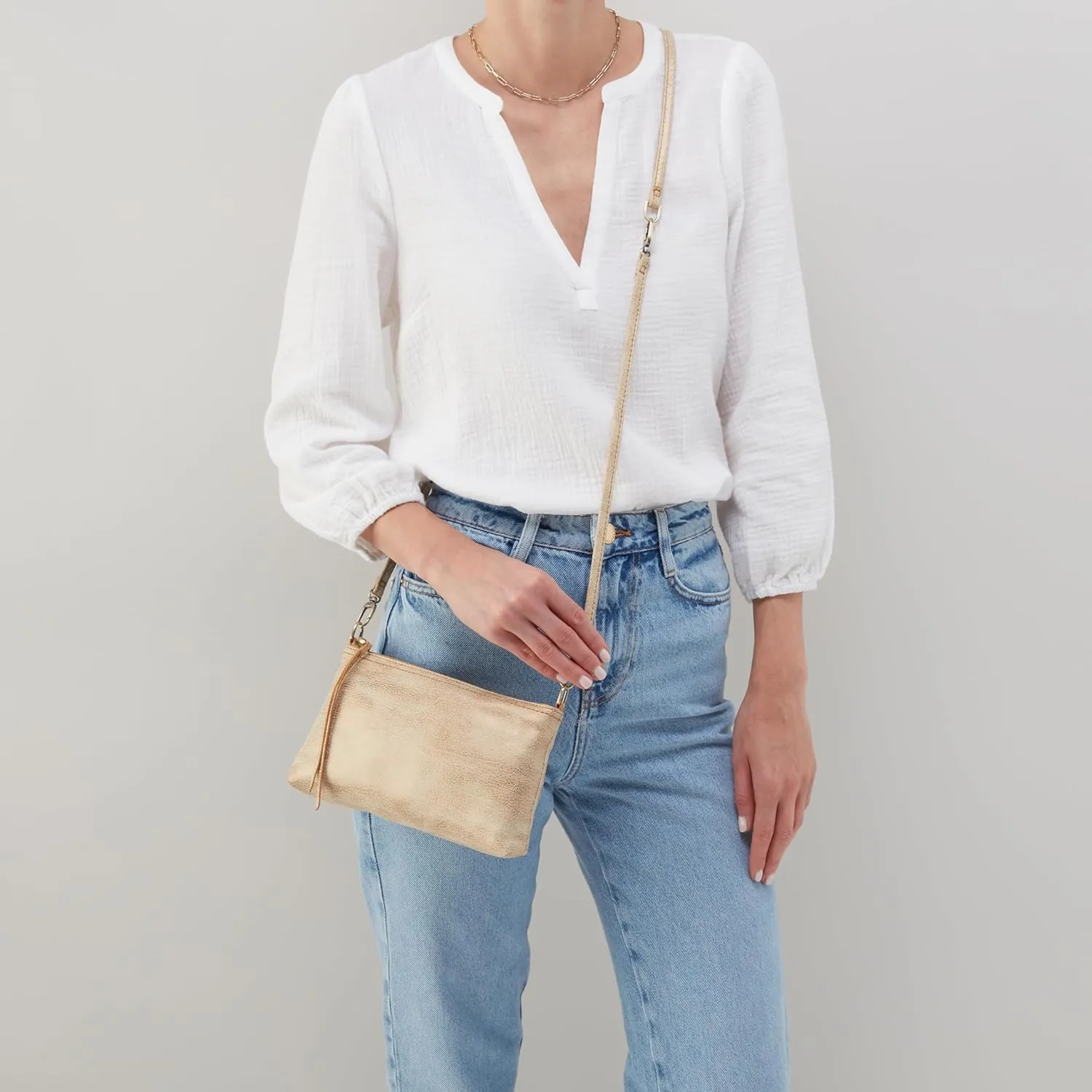 HOBO Darcy Leather Crossbody Bag for Women, Convertible to Crossbody and Wristlet
