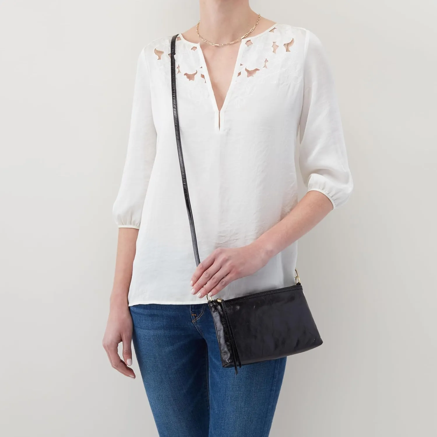 HOBO Darcy Leather Crossbody Bag for Women, Convertible to Crossbody and Wristlet