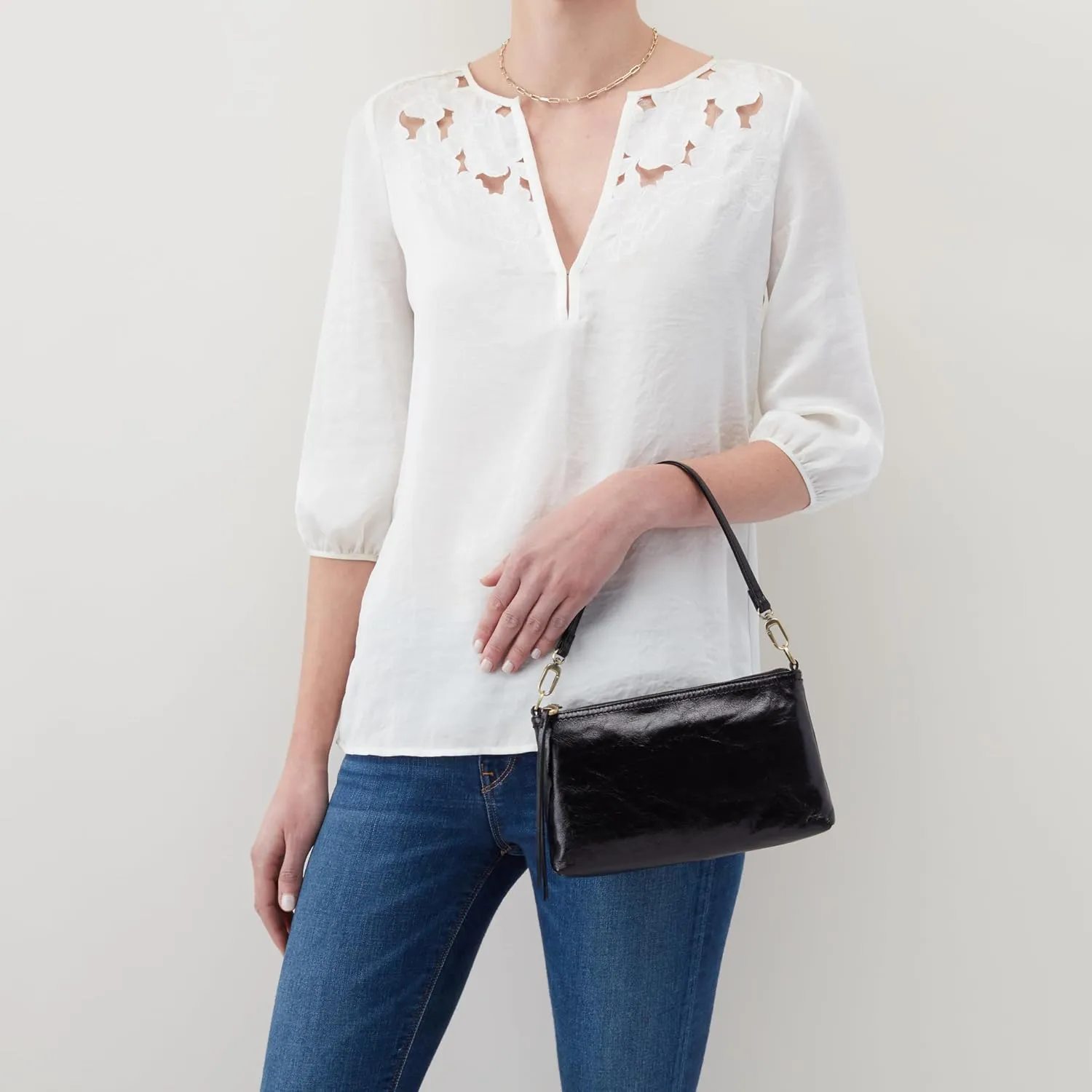 HOBO Darcy Leather Crossbody Bag for Women, Convertible to Crossbody and Wristlet