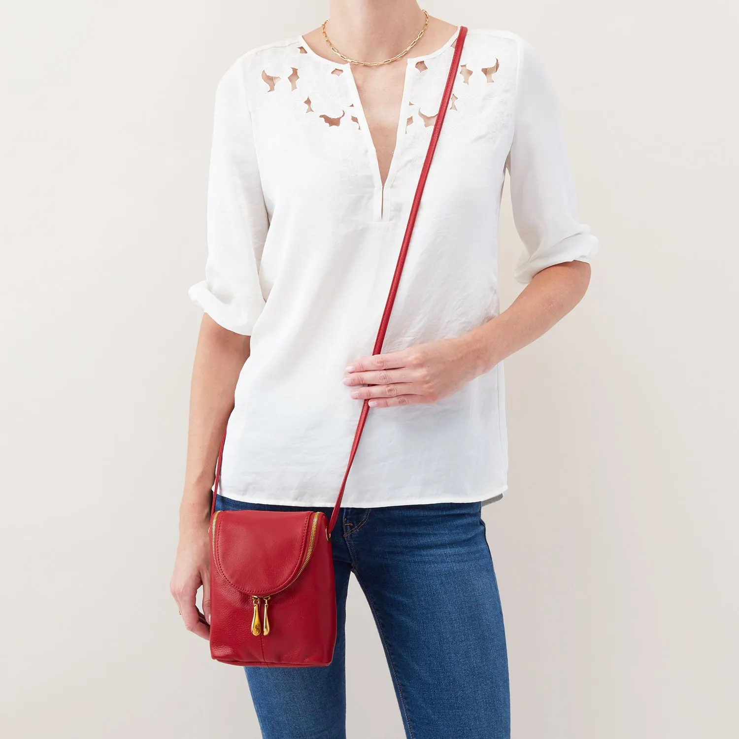 Hobo Fern Scarlet Velvet Hide Leather