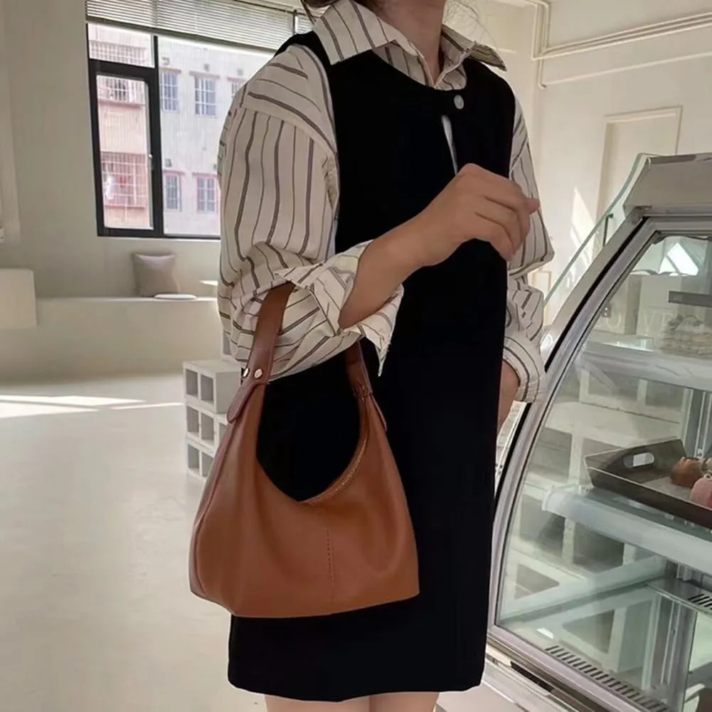 Hobo Handbags for Women Retro Vegan PU Leather Clutch Purse Tote Shoulder Bags Crescent Bag Cute Crossbody Bags