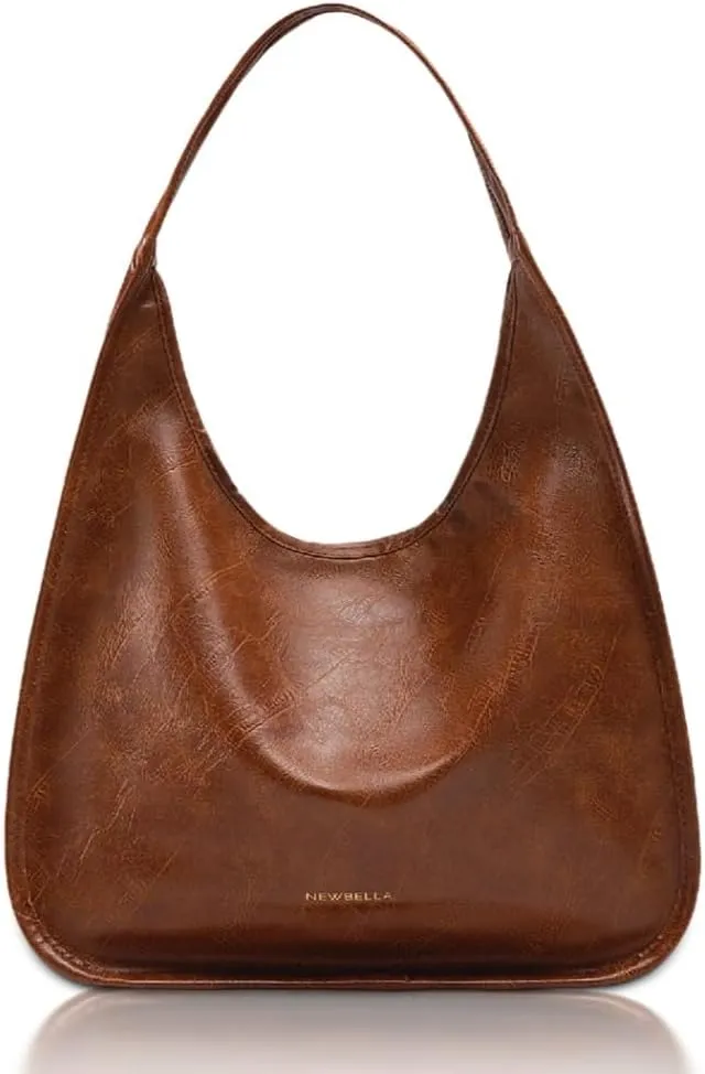 Hobo Purse, PU Leather Shoulder Bag, Tote Handbag for Work and Travel