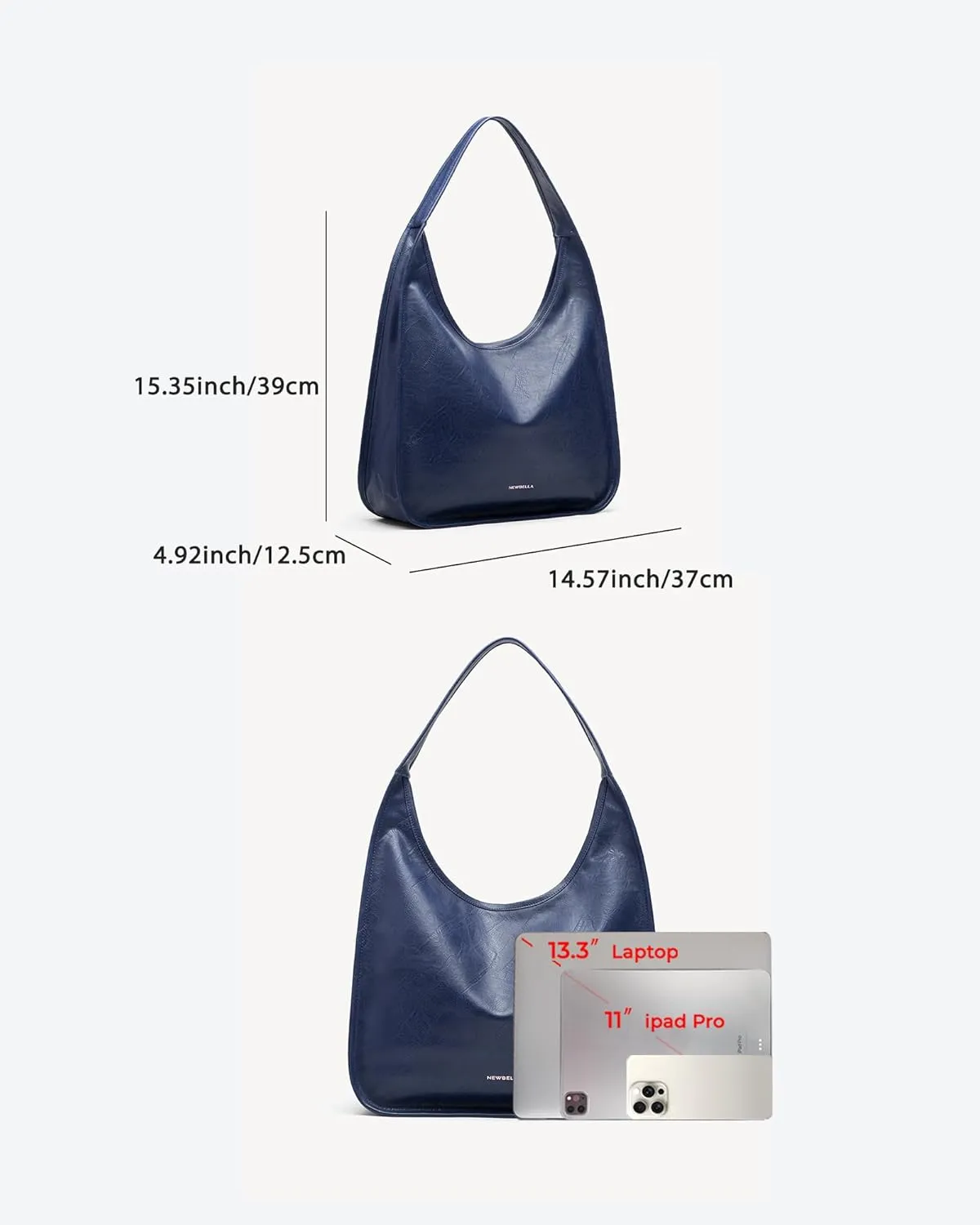 Hobo Purse, PU Leather Shoulder Bag, Tote Handbag for Work and Travel