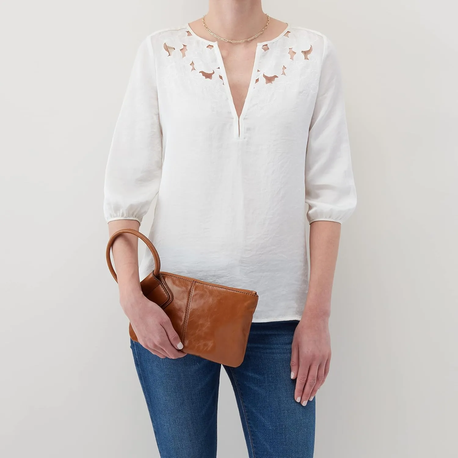 HOBO Sable Leather Wristlet Clutch for Women