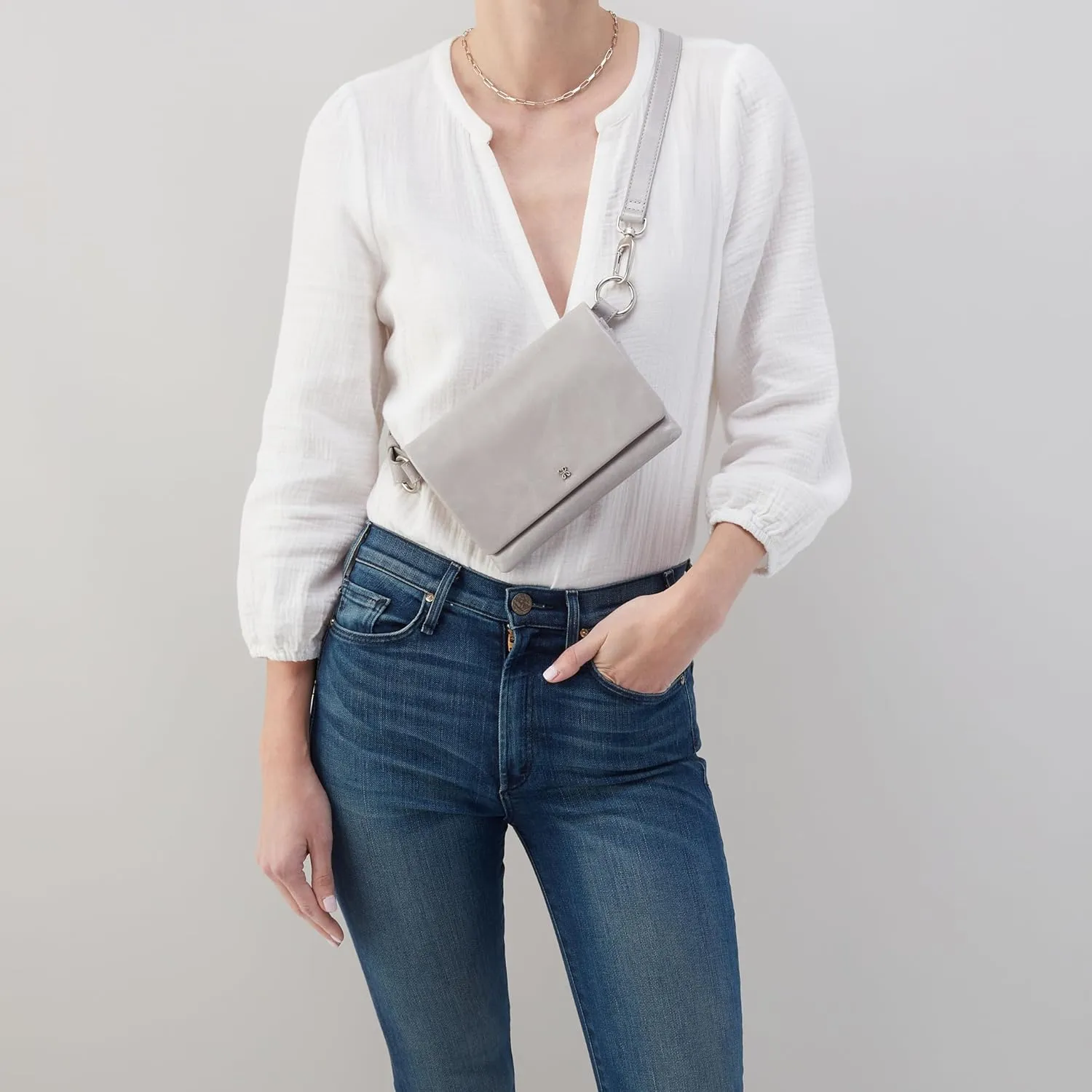 HOBO Winn Leather Belt Bag for Women, Convertible Crossbody and Shoulder Bag