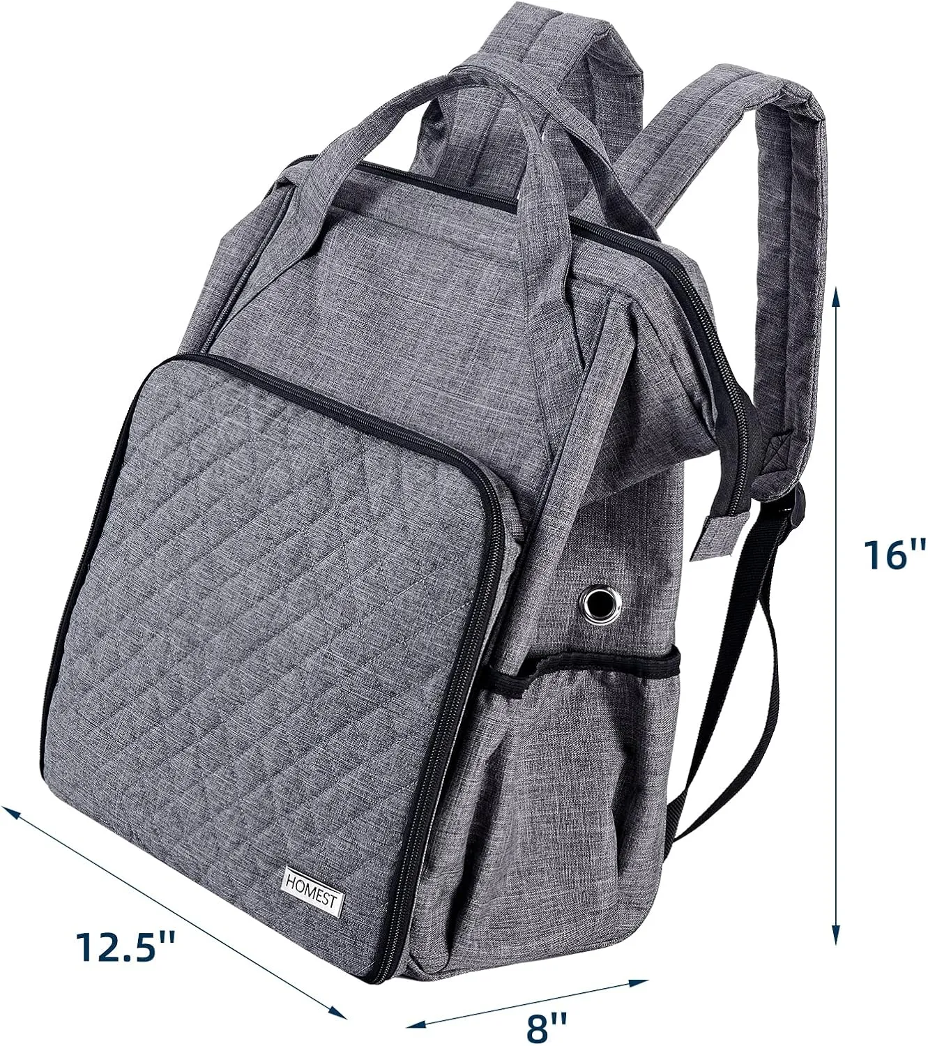 HOMEST Crochet Bag Organizer, Large Capacity Yarn Storage, Knitting Bag for Carrying Projects, Crocheting Hooks, Suppliers, Needles and Accessories, Grey