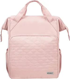 HOMEST Large Knitting Bag Backpack, Travel Crochet Bag Organizer, Yarn Storage for Crocheting Accessories and Supplies, Pink
