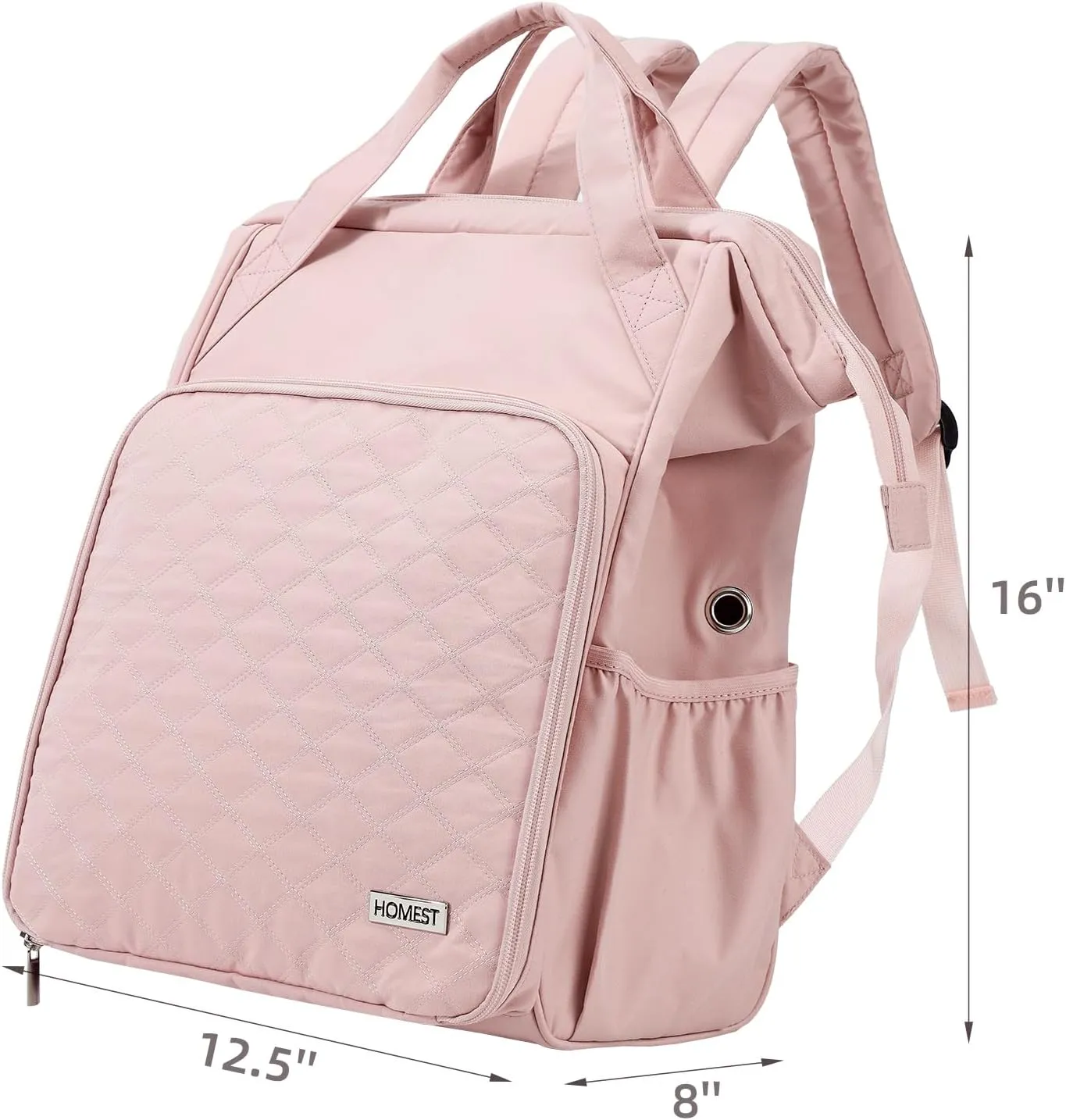 HOMEST Large Knitting Bag Backpack, Travel Crochet Bag Organizer, Yarn Storage for Crocheting Accessories and Supplies, Pink