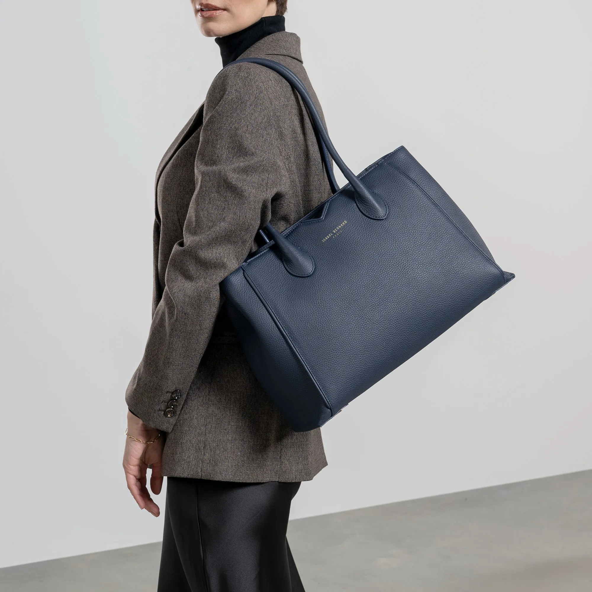 Honoré Cloe blue calfskin leather handbag