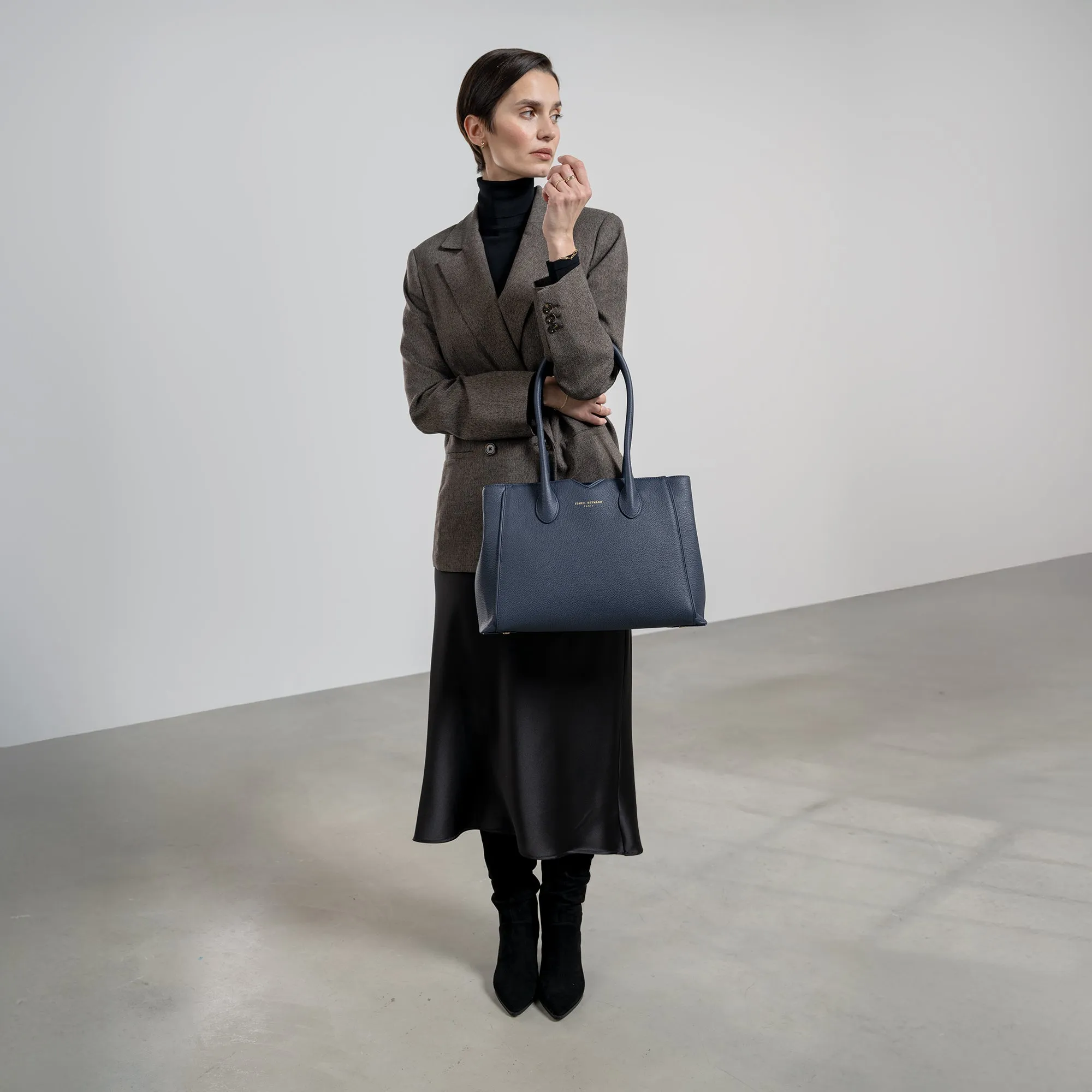 Honoré Cloe blue calfskin leather handbag