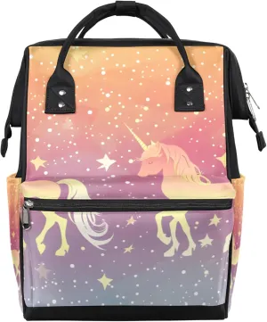 Horse Stars Waterproof Diaper Bag Backpack Large Capacity Baby Bag with Stroller Straps, Multi-Pocket Diaper Bag Unisex Baby Travel Essentials Shower Gift