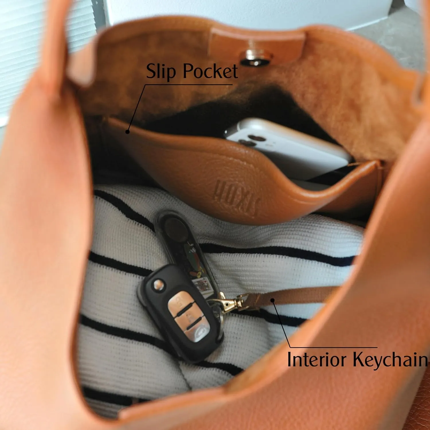 HOXIS Hobo Bags for Women Soft Vegan Leather Shoulder Handbag Slouchy Tote Purses