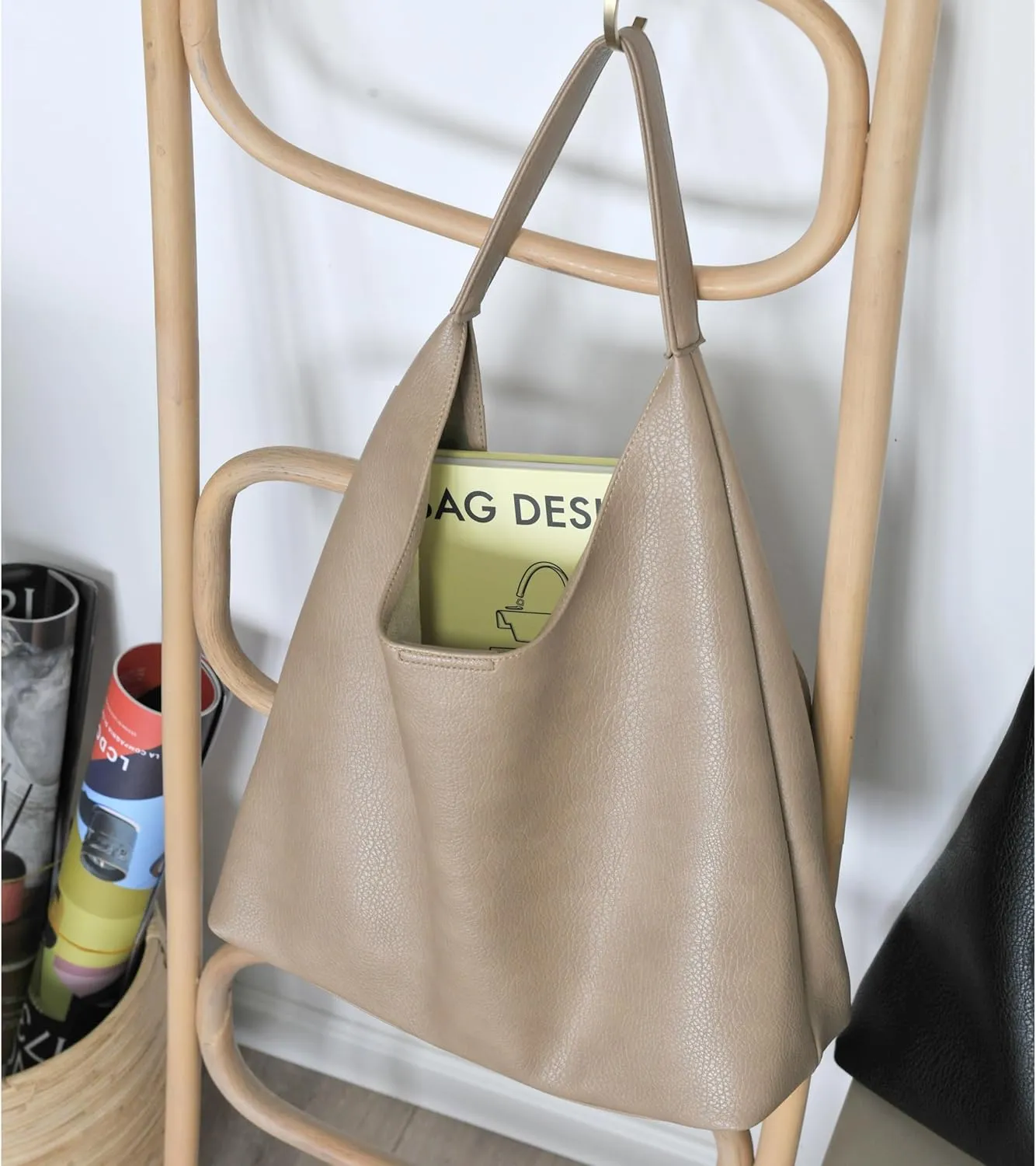 HOXIS Hobo Bags for Women Soft Vegan Leather Shoulder Handbag Slouchy Tote Purses