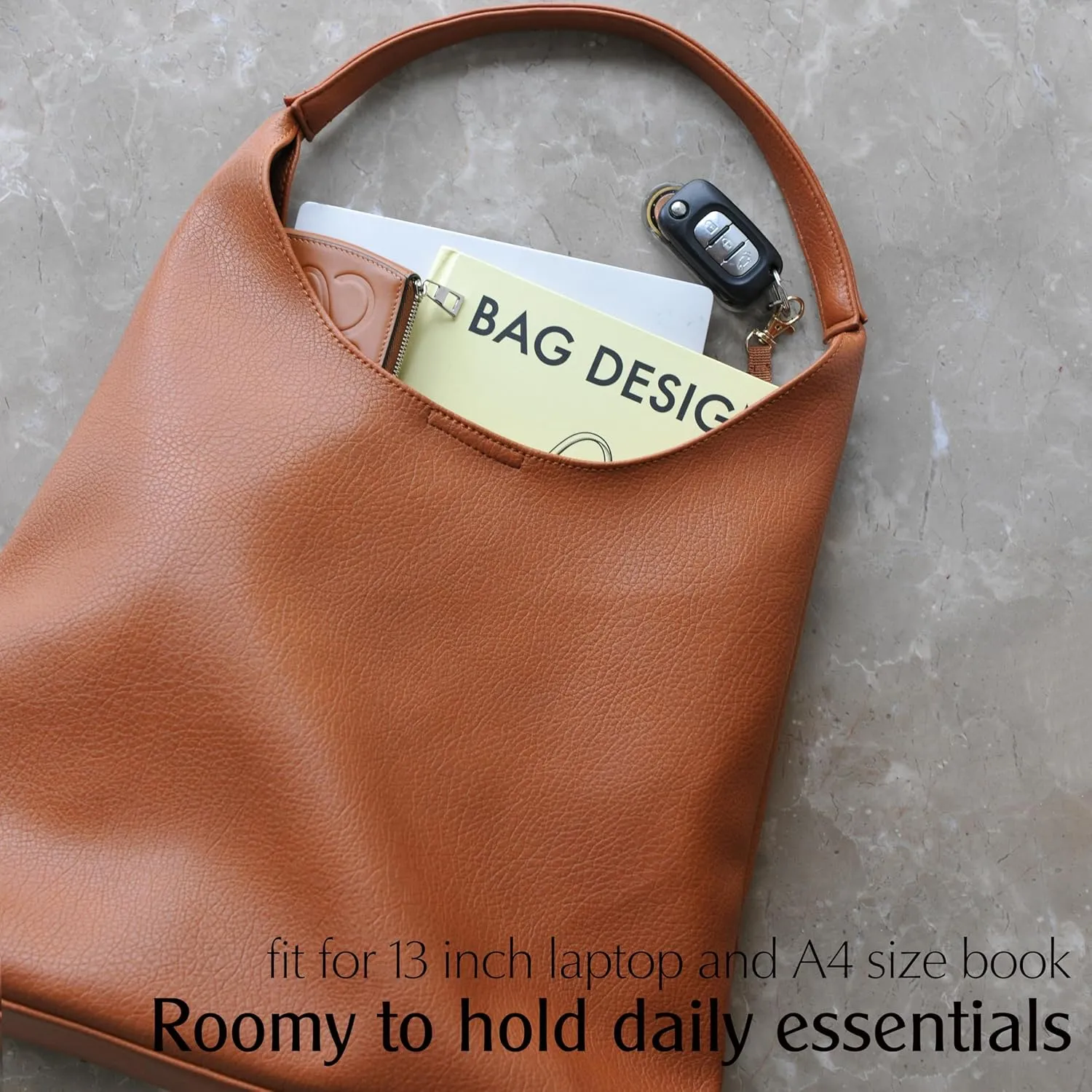 HOXIS Hobo Bags for Women Soft Vegan Leather Shoulder Handbag Slouchy Tote Purses