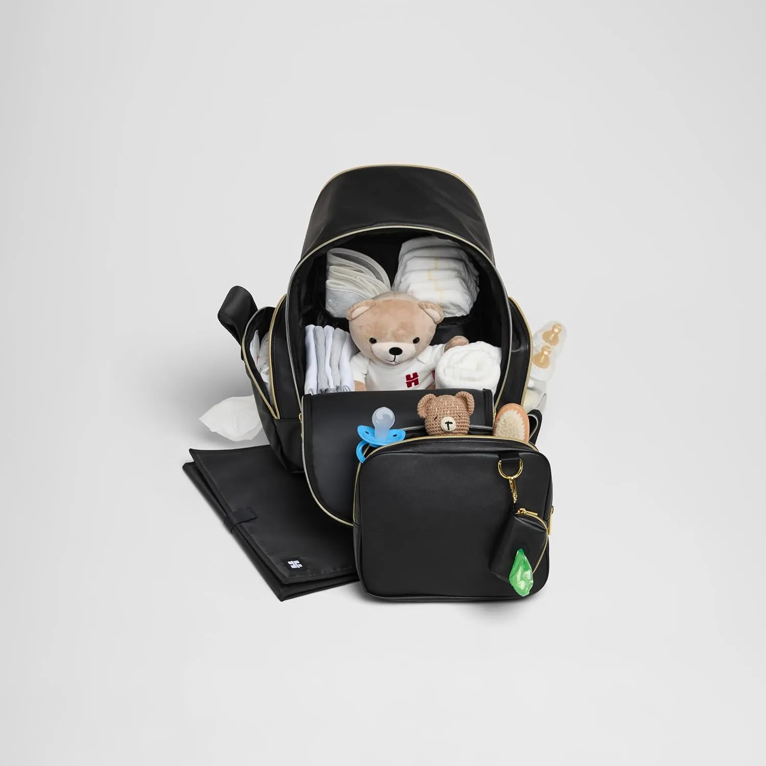 Huggies Sunshine Pack Diaper Backpack, Black Leather, One Size