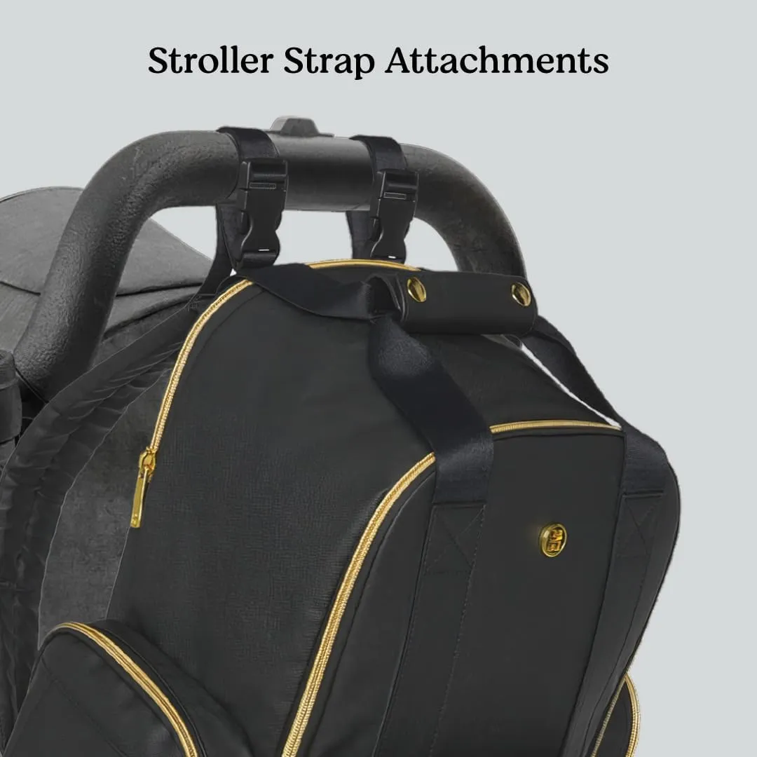 Huggies Sunshine Pack Diaper Backpack, Black Leather, One Size