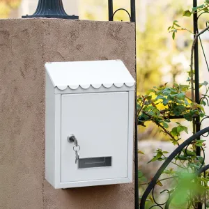 HULIANFU Rust-proof Mailbox Wall Mount Post Lockable Mail Box Office Drop Box Case