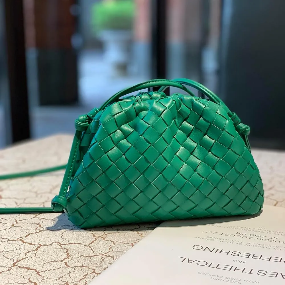 Huralona Dressy Pleated Vegan Leather Clutch Purse Super Soft Cloud Dumpling Clutch Bag for Women PU Evening Purse Handbag