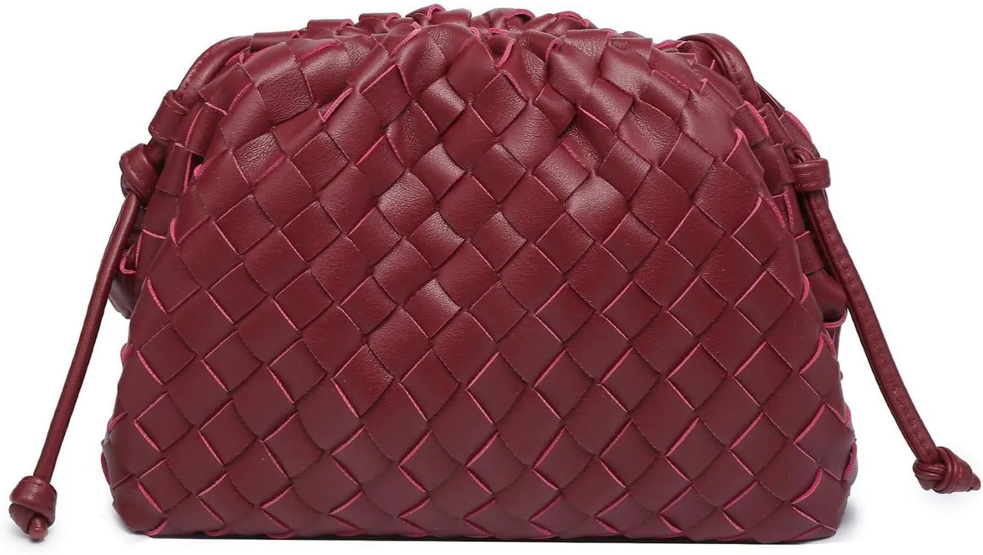 Huralona Dressy Pleated Vegan Leather Clutch Purse Super Soft Cloud Dumpling Clutch Bag for Women PU Evening Purse Handbag