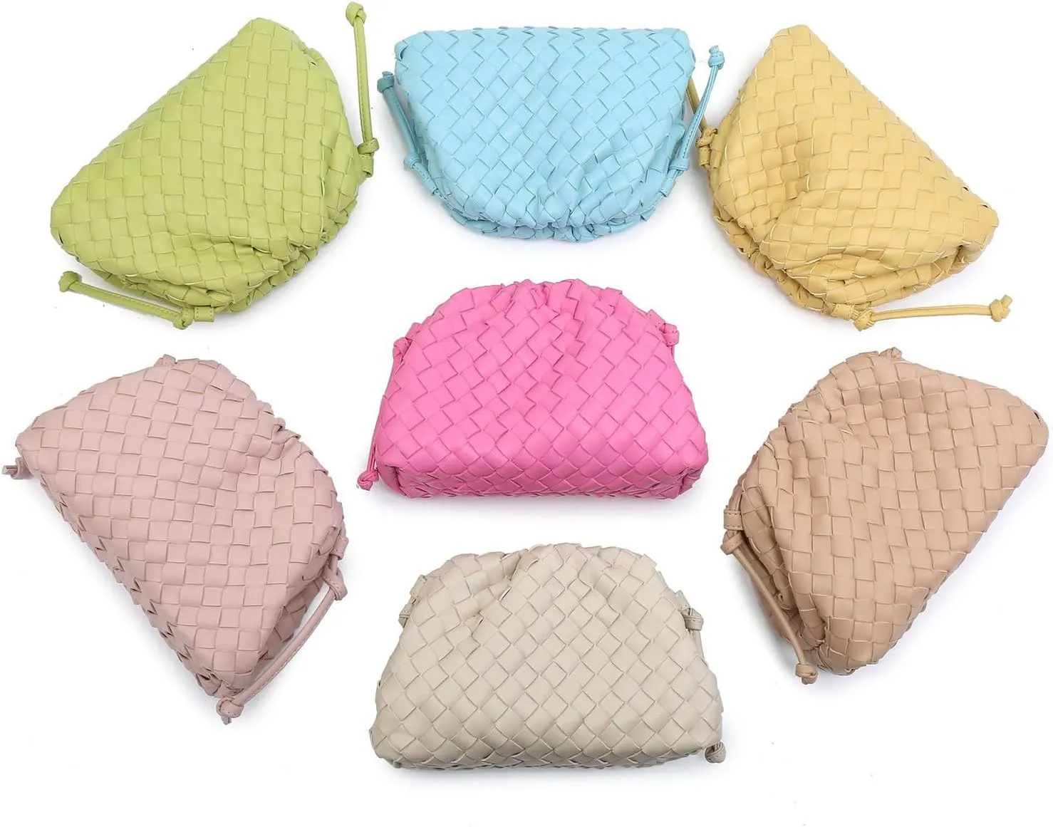 Huralona Dressy Pleated Vegan Leather Clutch Purse Super Soft Cloud Dumpling Clutch Bag for Women PU Evening Purse Handbag