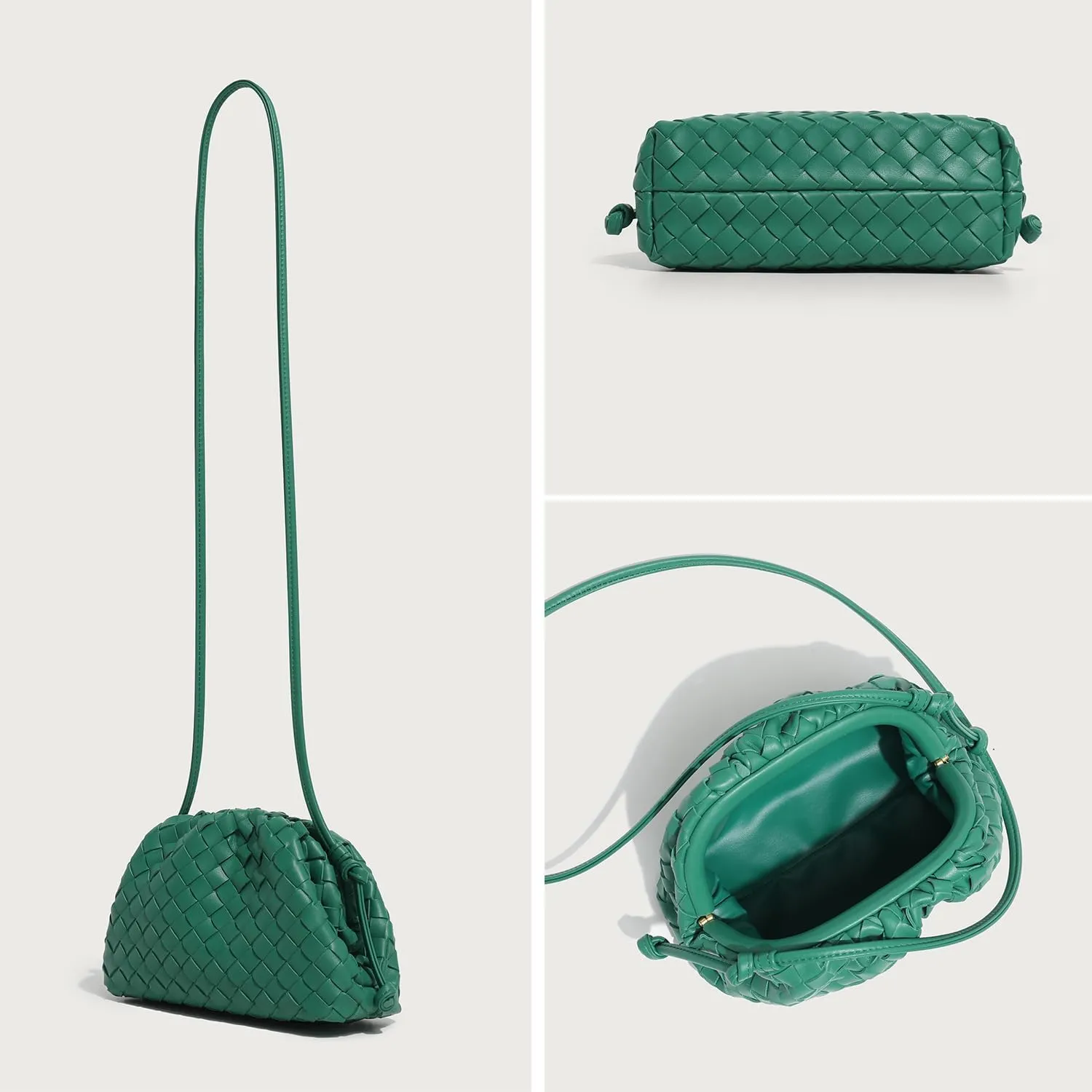Huralona Dressy Pleated Vegan Leather Clutch Purse Super Soft Cloud Dumpling Clutch Bag for Women PU Evening Purse Handbag