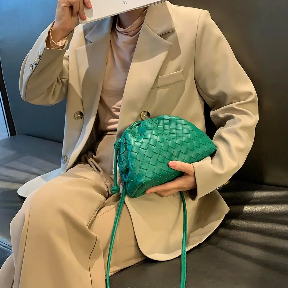 Huralona Dressy Pleated Vegan Leather Clutch Purse Super Soft Cloud Dumpling Clutch Bag for Women PU Evening Purse Handbag