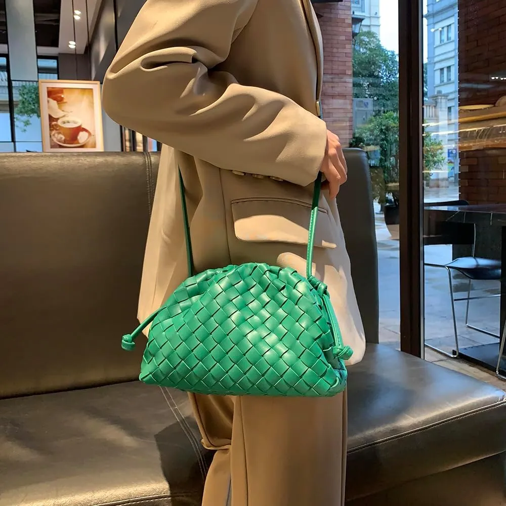 Huralona Dressy Pleated Vegan Leather Clutch Purse Super Soft Cloud Dumpling Clutch Bag for Women PU Evening Purse Handbag