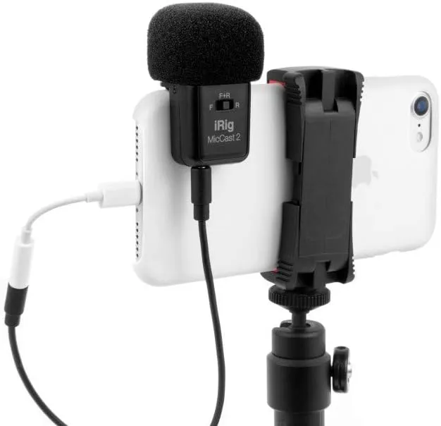 IK Multimedia iRig Mic Cast 2 Mini Vocal Microphone with Front, Rear, Omni Recording, for Podcast, Video, Streaming and More - Compatible with iPhone, iPad, Android and All Popular apps