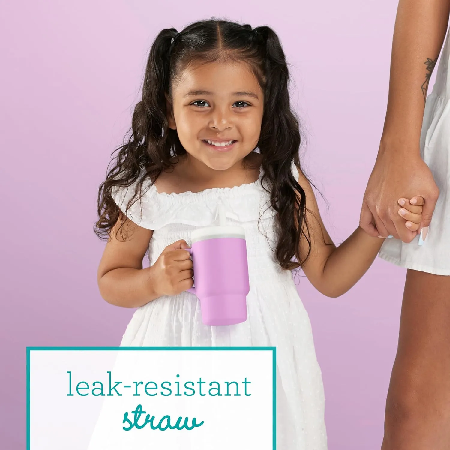 Infantino My 1st Tumbler – Adorable Miniature Tumblers with Leak-Resistant Straw and Toddler-Friendly Handle, Encourages Hydration, Easy to Clean, 9 fl. oz, 2 Pack, Lilac & Ocean