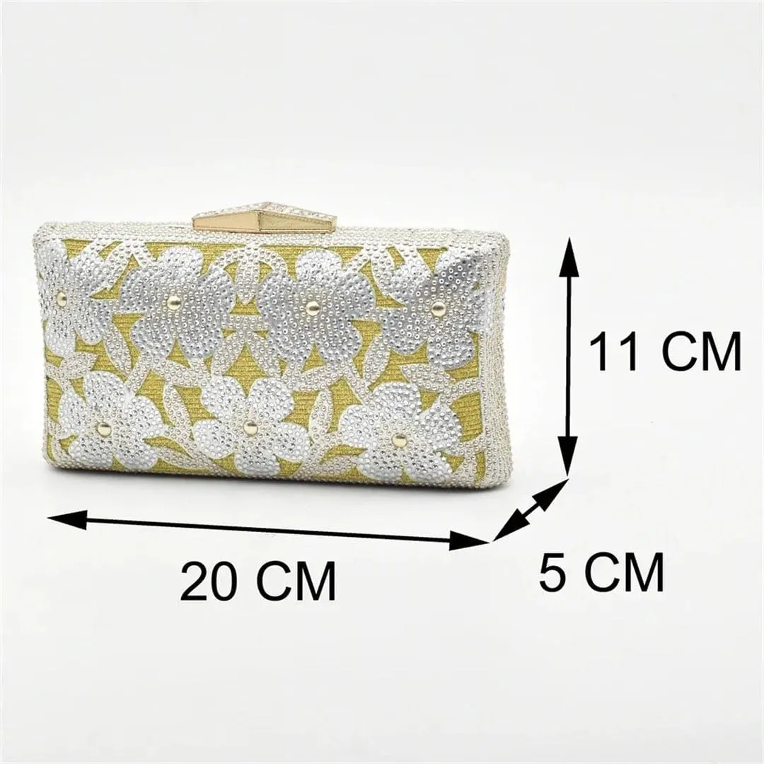 Italian Leather Rhinestone Wedding Shoes with Matching Evening Bag Set African Bridal Party Pumps