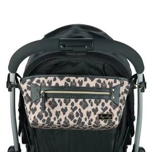 Itzy Ritzy Adjustable Stroller Caddy and Organizer Bag Featuring Front Zippered Pocket, 2 Built-In Interior Pockets & Adjustable Straps to Fit Nearly Any Stroller (Leopard)