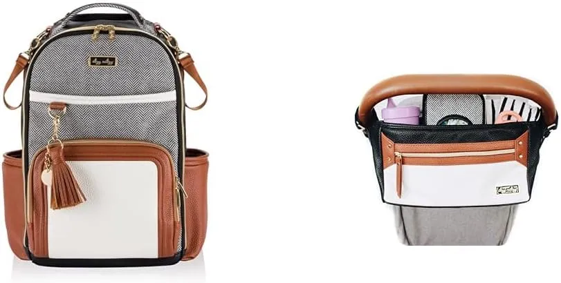 Itzy Ritzy Backpack  Stroller Caddy/Organizer, Coffee & Cream Boss Plus