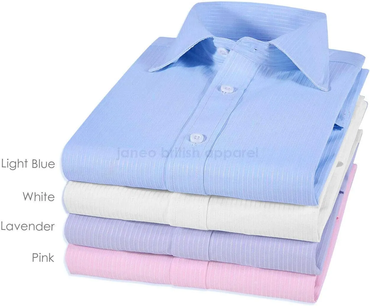 JANEO BRITISH APPAREL Nos Tibi Serviat UK Co Mens Business Formal Dress Office Shirt,Self Stripe,Single Cuff