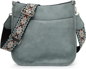 JEN & CO. Chloe - Vegan Leather Adjustable/Removable Guitar Strap - Women's Crossbody Handbag Purse