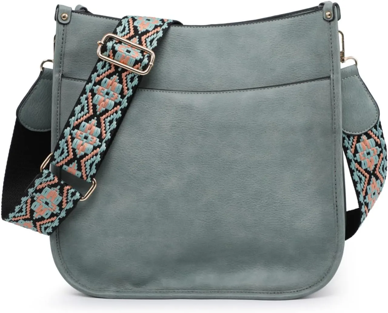 JEN & CO. Chloe - Vegan Leather Adjustable/Removable Guitar Strap - Women's Crossbody Handbag Purse