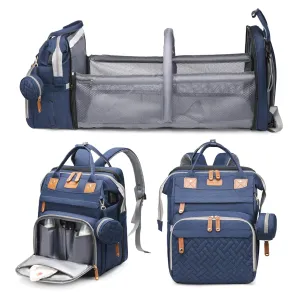 Jeryswet Baby Diaper Bags with Changing Station, Waterproof Large Capacity Diaper Bag Backpack for Moms Dads with USB Charging Port and Stroller Straps, Baby Shower Gifts, Blue