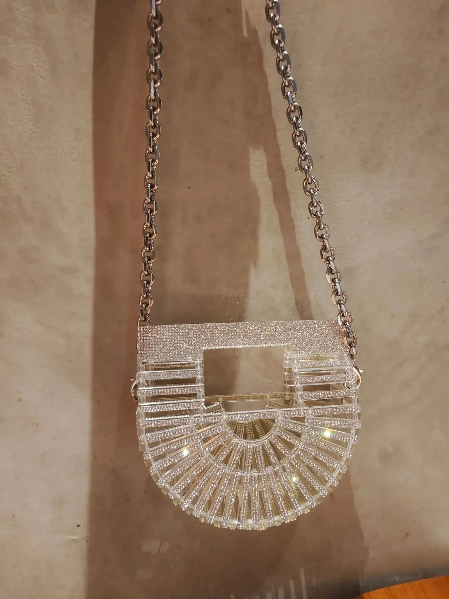 ﻿JIOMAY Half Moon Bag Rhinestone Purse Luxury Designer Handbags Clutch Evening Mini Basket Bling Tote Bag Crystal Wedding Bags