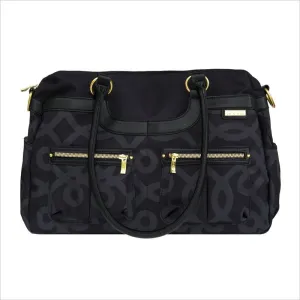 JJ Cole Satchel Diaper Bag In Black and Gold