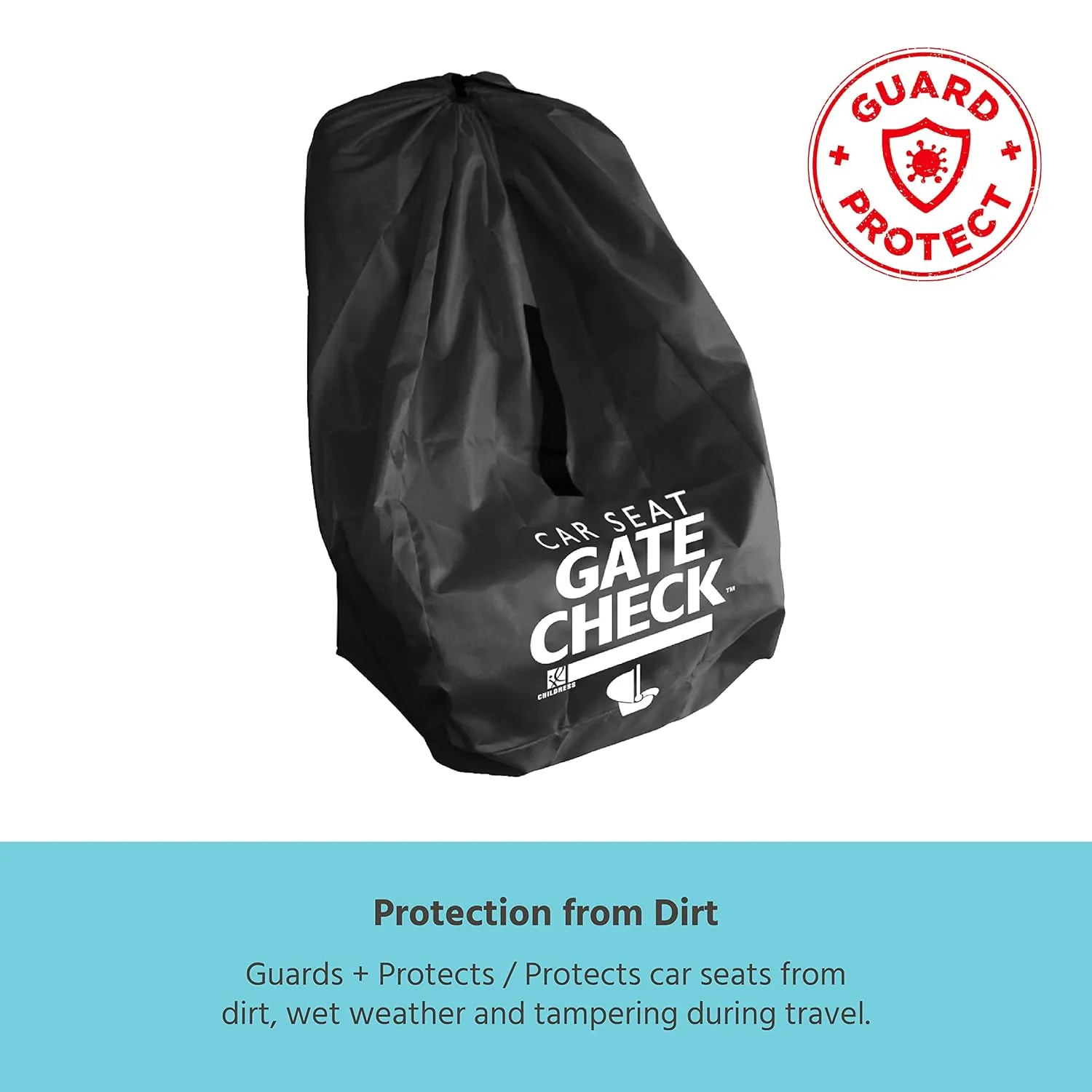 J.L. Childress Gate Check Bag for Car Seats - Air Travel Fits Convertible Seats, Infant Carriers & Booster Black