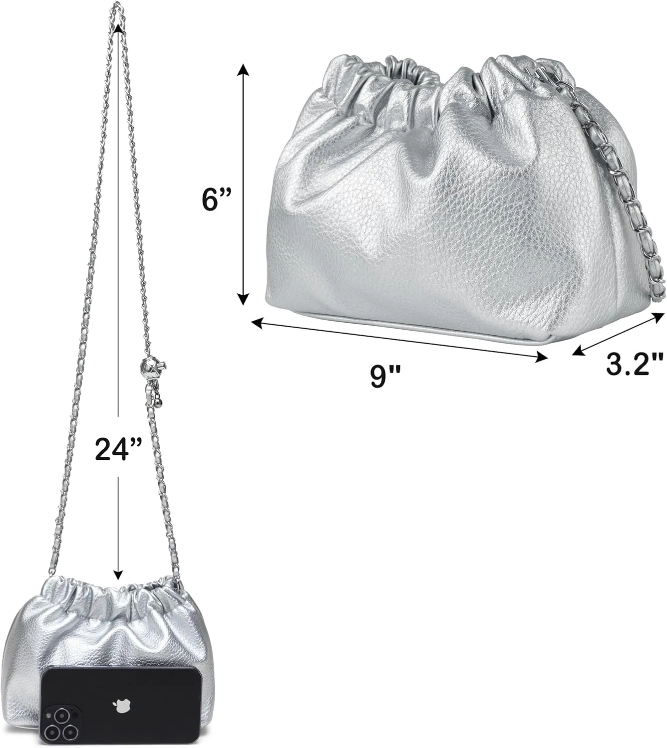 Joryin Trendy Dumpling Women's Crossbody Bag - Evening Clutch Vegan & Genuine Leather Hobo Cloud Purse