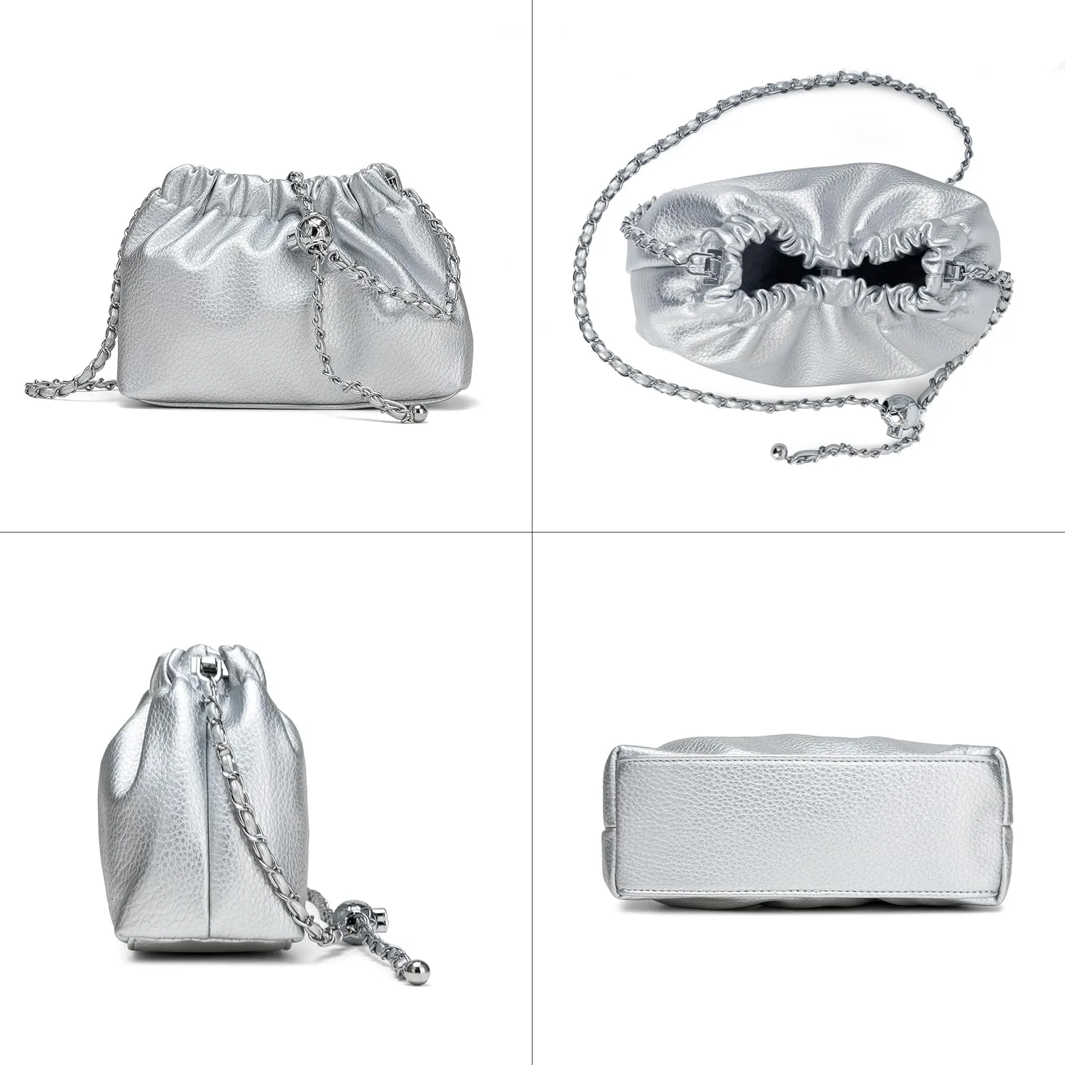 Joryin Trendy Dumpling Women's Crossbody Bag - Evening Clutch Vegan & Genuine Leather Hobo Cloud Purse