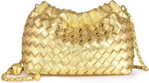 Joryin Woven Women's Crossbody Bag & Evening Purse, Trendy Dumpling Clutch & Hobo Cloud Shoulder Bag Trendy Dumpling Clutch