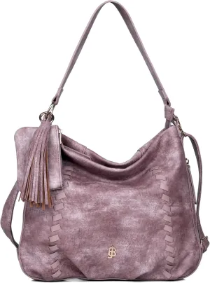 Julia Buxton Whip Stitch Vegan Leather Hobo Bag