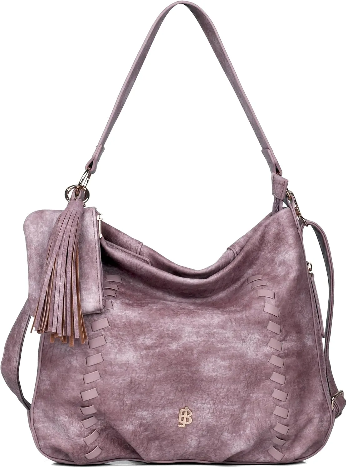 Julia Buxton Whip Stitch Vegan Leather Hobo Bag