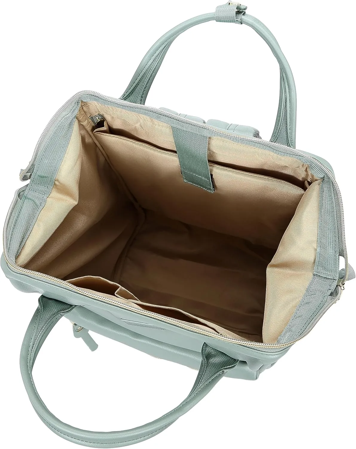Kah&Kee Leather Backpack Diaper Bag Laptop Travel Doctor Teacher Bag For Women Man (Green II)