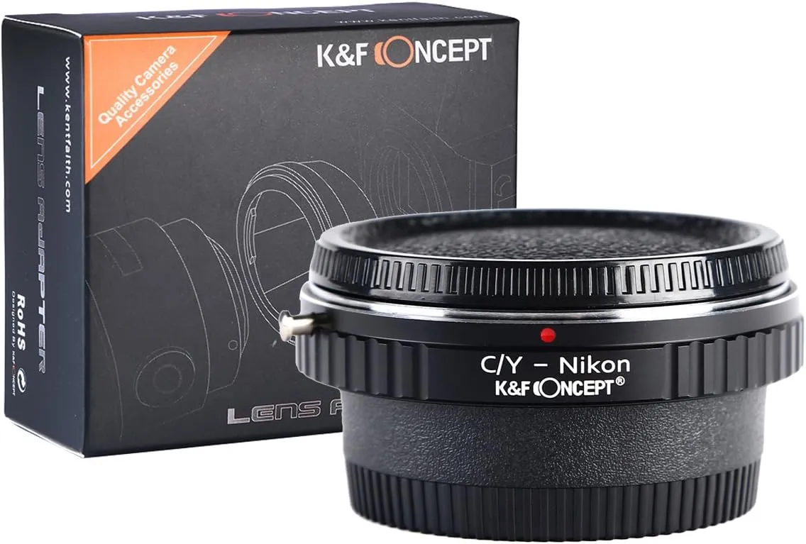 K&F Concept Adapter with Glass for Contax Yashica Mount Lens to Nikon F Camera as D300