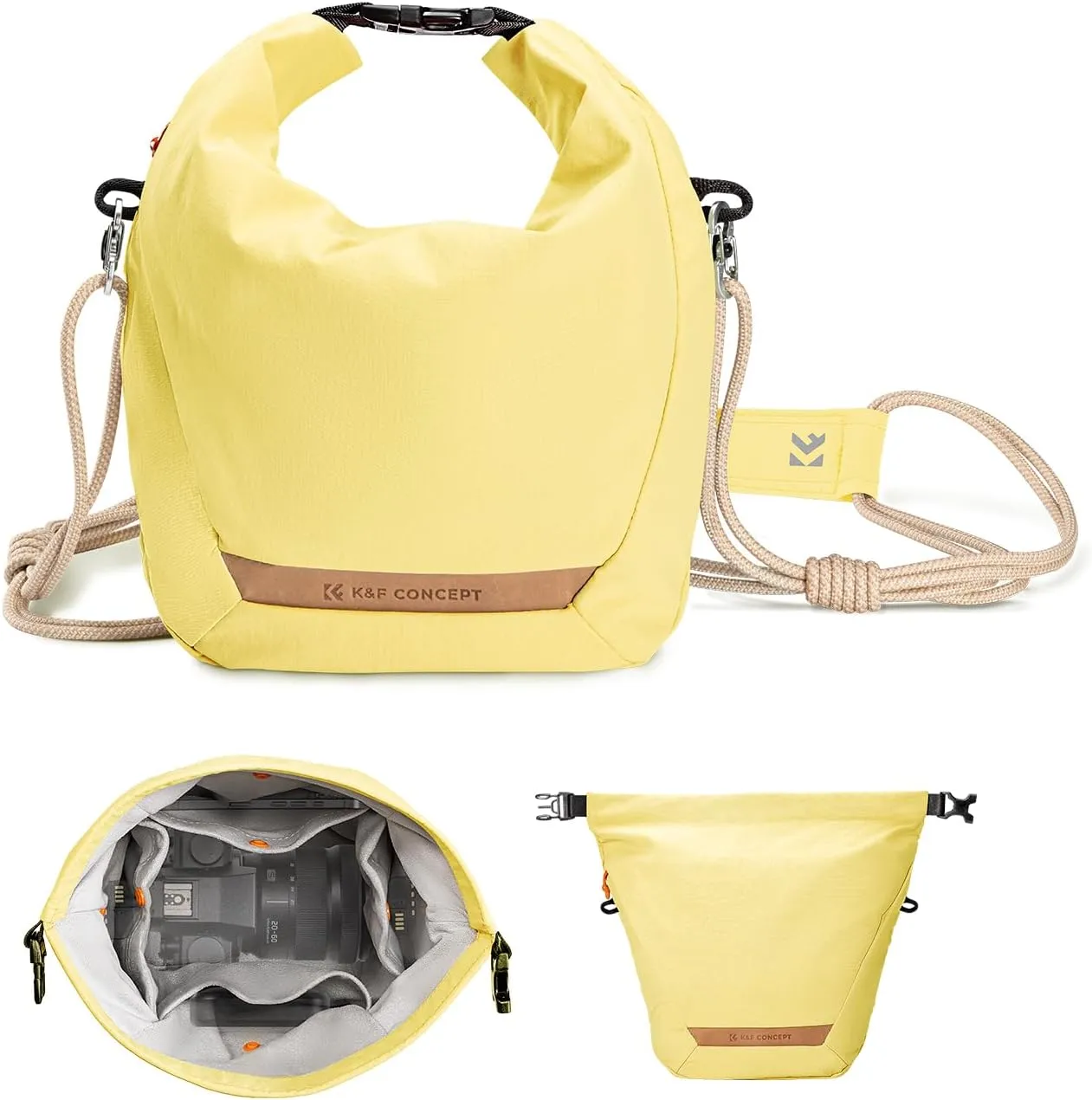 K&F Concept Camera Sling Bag Small Camera Compact Case, Cute Soft Camera Pouch Handbag for Urban Street Photography
