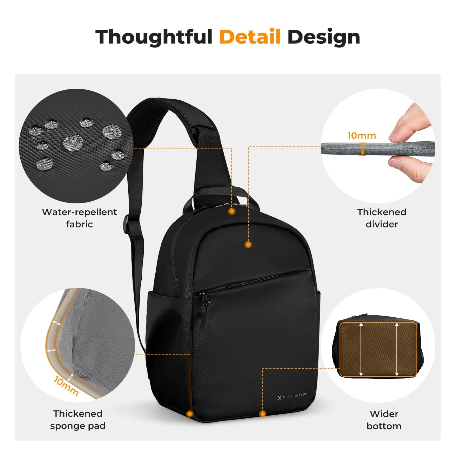 K&F Concept Small Camera Bag for Photographer, Camera Sling Crossbody bag for DSLR/SLR/Mirrorless Camera, Compact Camera Case for Men and Women