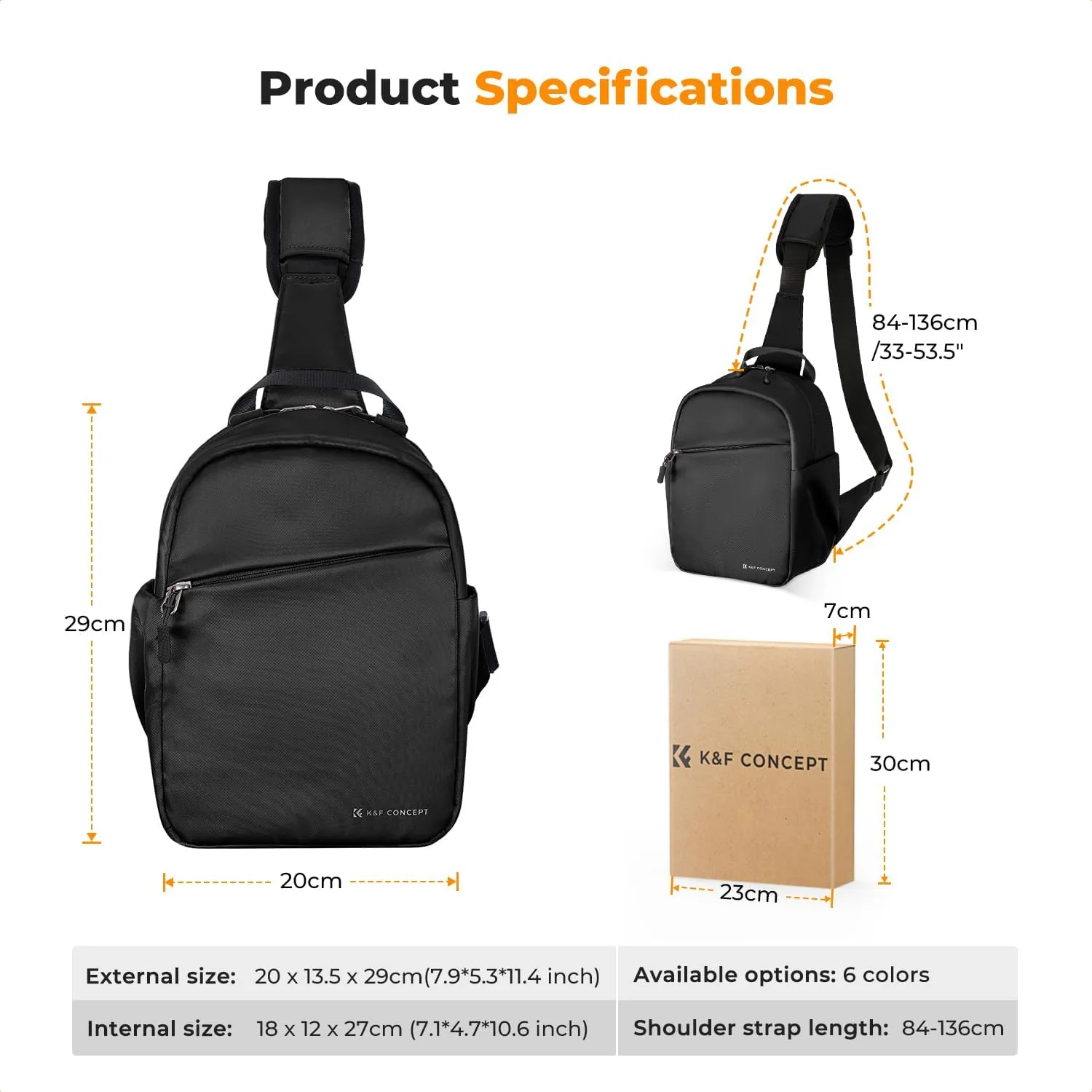 K&F Concept Small Camera Bag for Photographer, Camera Sling Crossbody bag for DSLR/SLR/Mirrorless Camera, Compact Camera Case for Men and Women